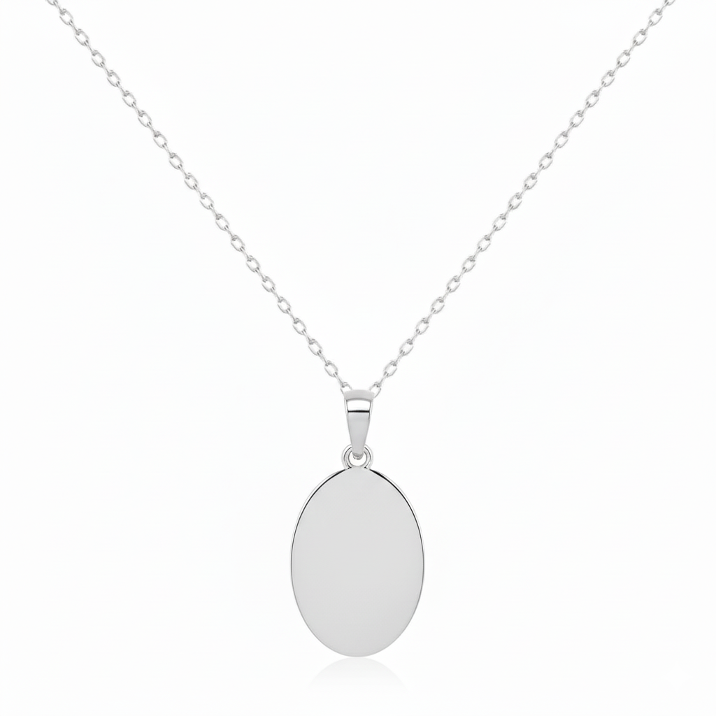Oval Engravable Disc Pendant